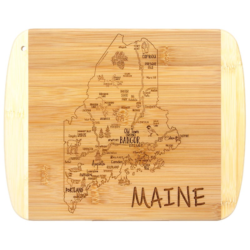 Totally Bamboo A Slice of Life Maine State Serving and Cutting Board, 11" x 8.75" - Image 1